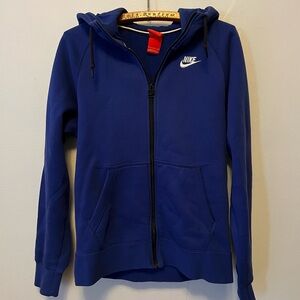 Mens Nike‎ Full Zip Blue Hoodie Size Small